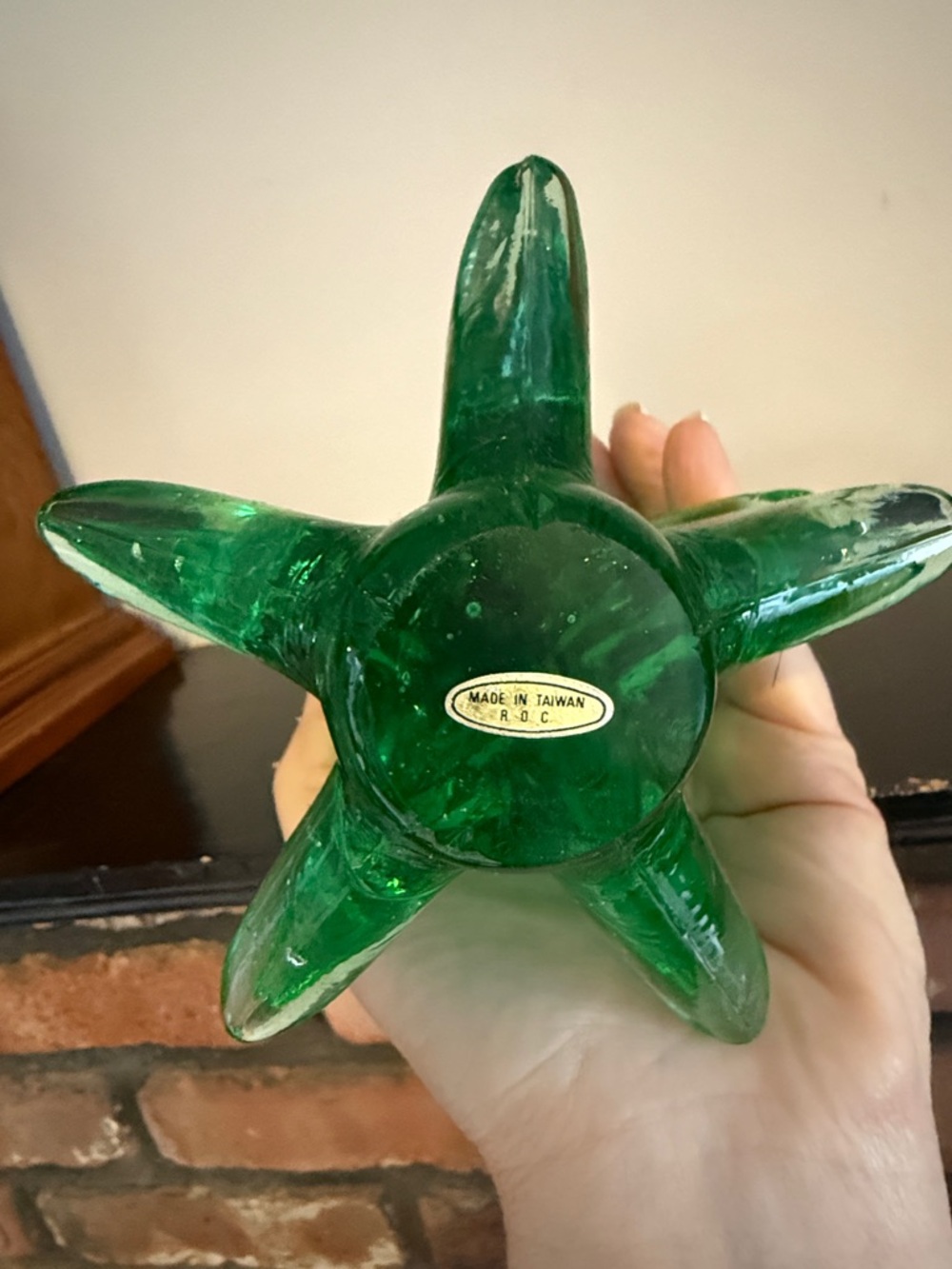Vintage Green Glass Holiday Tree Decorative Figurine - Picture 3 of 3